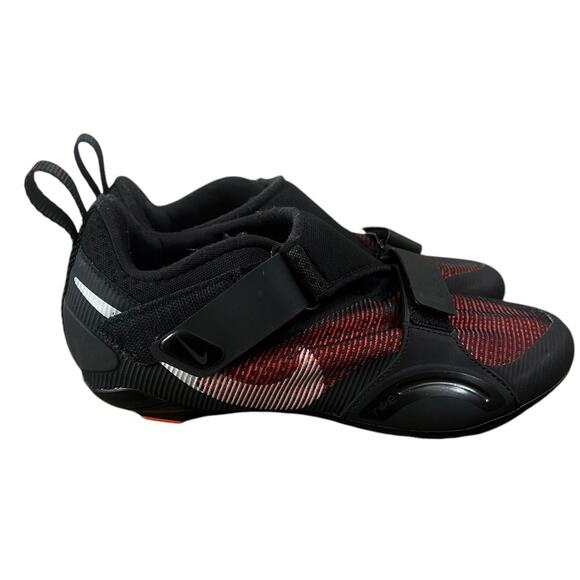 Nike Women’s SuperRep Cycle Black Hyper Crimson Shoes Cleats - Sz 8 - Picture 5 of 8